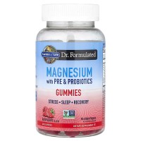 Garden of Life, Magnesium with Pre & Probiotics (60 жев. конфет), магний с пребиотиками и пробиотиками, малина