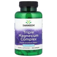 Swanson, Triple Magnesium Complex 400 мг (100 капс.), магній
