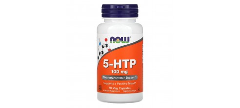 Now Foods, 5-HTP 100 мг (60 капс.), 5-гідрокситриптофан, триптофан