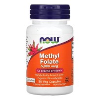 Now Foods, Methyl Folate 5000 мкг (50 капс.), метилфолат, метафолин B-9