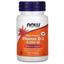 Now Foods, Vitamin D3 5000 МЕ (240 капс.), вітамін D3
