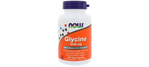 Now Foods, Glycine 1000 мг (100 капс.), гліцин 
