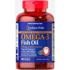 Puritans Pride, Omega-3 950 (90 капс.), Омега-3 концентрат, 625/244/81