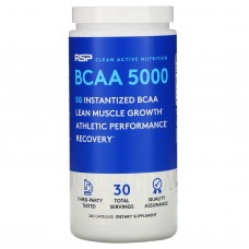 RSP Nutrition, BCAA 5000, 240 капсул, аминокислоты ВСАА