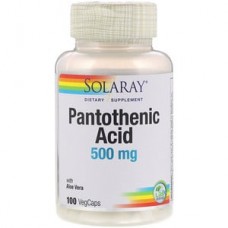 Solaray, Pantothenic Acid 500 мг (100 капс.), пантотенова кислота вітамін В5