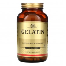 Solgar, желатин (250 капс.), gelatin, для суставов и связок, коллаген