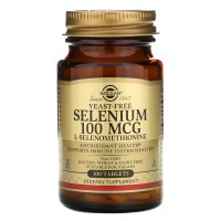 Solgar, Selenium 100 мкг (100 таб.), селен бездрожжевой