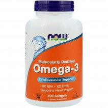 Now Foods, Omega-3 (200 капс.), риб'ячий жир, омега-3