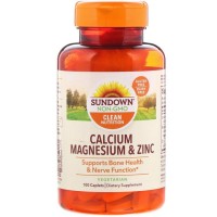 Sundown Naturals, Calcium Magnesium & Zinc (100 капс.), кальцій магній цинк