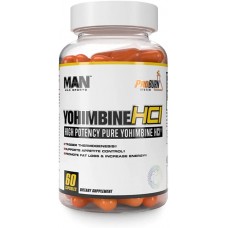 MAN Sports, Yohimbine HCl 3 мг (60 капс.), йохімбін жироспалювач