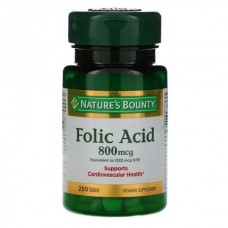 Natures Bounty, Folic Asid 800 мкг (250 таб.), фолієва кислота, folic