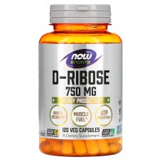 Now Foods, D-Ribose 750 мг (120 капс.), D-рибоза