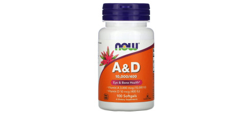 Now Foods, A&D (100 капс.), вітаміни А+D3