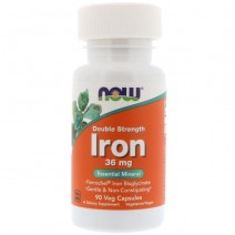 Now Foods, Iron 36 мг (90 капс.), залізо бісгліцинат