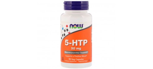 Now Foods, 5-HTP 50 мг (90 капс.), 5-гідрокситриптофан, триптофан