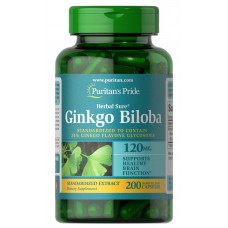 Puritans Pride, Ginkgo Biloba 120 мг (200 капс.), гінкго білоба
