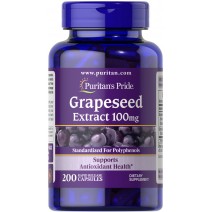 Puritans Pride, Grapeseed Extract 100 мг (200 капс.), екстракт виноградних кісточок, GSE Puritans Pride, Grapeseed Extract 100 мг (200 капс.), екстракт виноградних кісточок, GSE