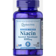 Puritans Pride, Niacin Inositol Nicotinate 1000 мг (60 капс.), ніацин, вітамін В3