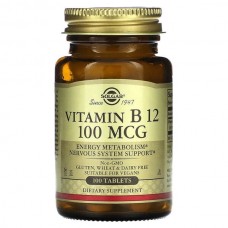 Solgar, Vitamin B-12 100 мкг (100 таб.), витамин В-12