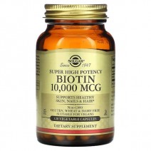 Solgar, Biotin 10000 мкг (120 капс.), біотин для шкіри, нігтів та волосся