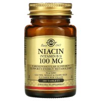 Solgar, Niacin 100 мг (100 таб.), ніацин, вітамін В-3