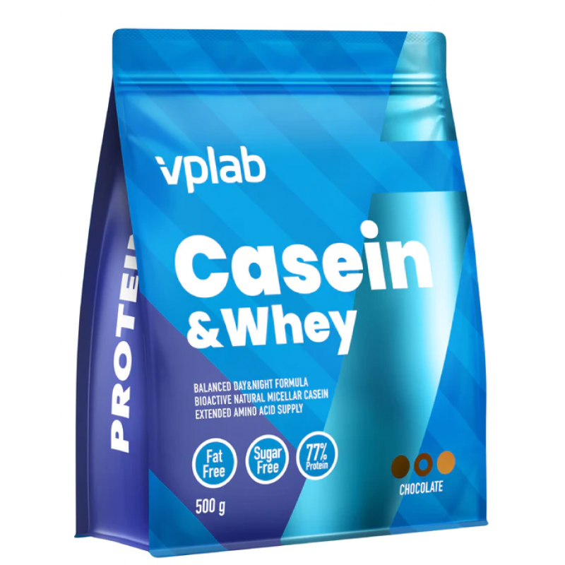 VpLab, Casein & Whey (500г), сывороточный белок и казеин, шоколад ...
